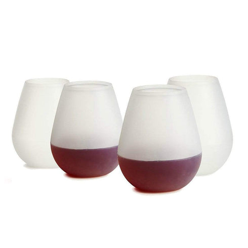 AussieSuperStore Homeware Supplies Unbreakable Silicone Wonder Wine Glass Set Of 4 Unbreakable Portable Flexible Reusable Silicone Wonder Wine Glass 4 CBSILIWINGLASSX4